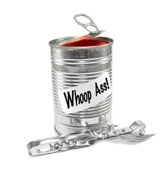 Opening a can of whoop ass Stock Photos