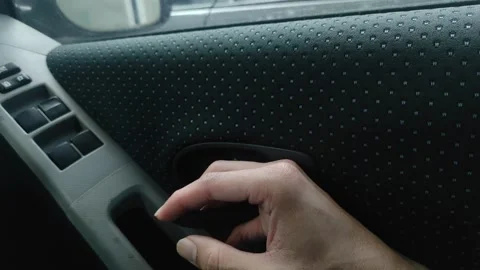 Opening car door with black interior Vidéo 256988982