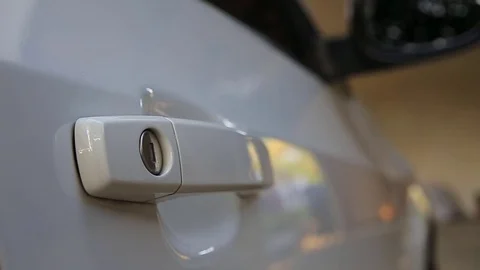 Opening car door open from key manual Stock Footage 78478231
