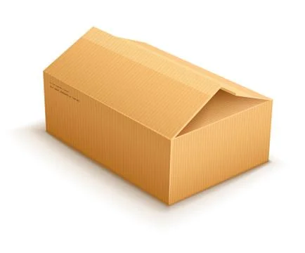Opening cardboard delivery parcel packaging box 스톡 일러스트