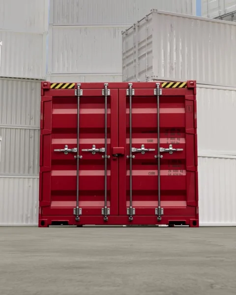 Opening a cargo container with boxes Vídeos de archivo 328395297