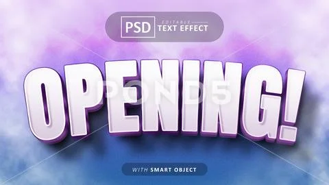 Opening cartoon style text effect editable PSD Template