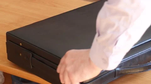 Opening the case with countdown timer linked with homemade bomb Video stock 49592879