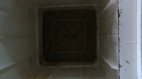 Opening the cellar door. Inside view Stock Footage 36443231