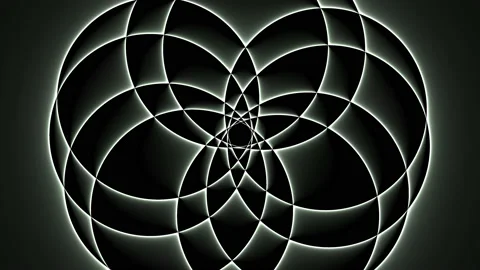 Opening a Circle to Form Many Rings Stock Footage 143910084