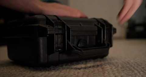 Opening &amp; Closing Protective Case Stock Footage 127339898