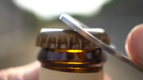 Opening a Cold Beer, Macro, Slow Motion Stock Footage 109184669