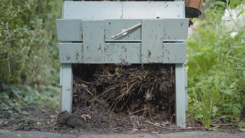 Opening Compost Bin Showing Organic Decomposition Process Stock Footage 332818690