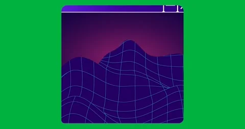 Opening computer window showing wireframe grid remaining static with Stock Footage 317284617