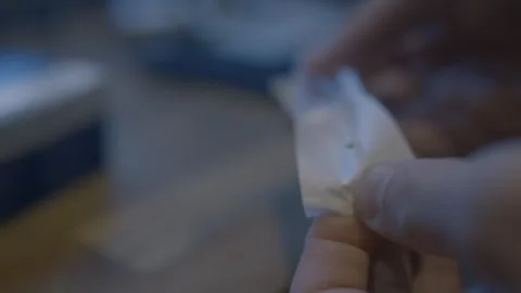 Opening a Covid swab Stock Footage 286754019