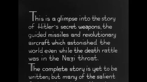Opening credits to US Air Force research into Nazi aircraft Stock Footage 103383209