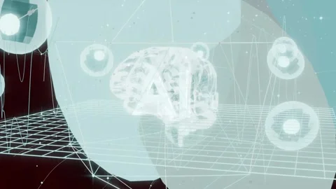 Opening cube lighting, brain AI brightening in virtual chamber, scan crossing, Vídeo Stock 337964504