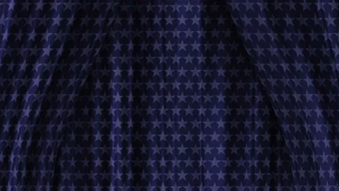 Opening curtains with stars. Animation in loop seamless motion through the Stock Footage 157306488