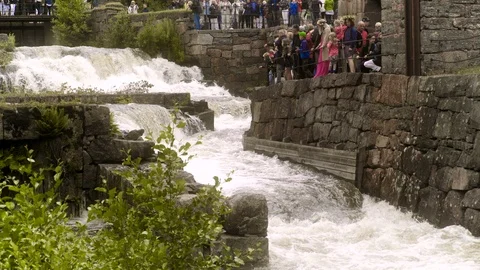 Opening the Dam Flooding the River Stock Footage 94561648