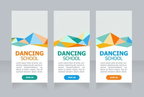 Opening of dancing school web banner design template Illustrazione stock