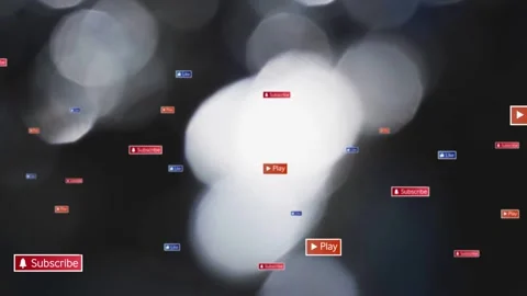 Opening dark bokeh scene, CTA badges appearing, floating, clustering around Stock Footage 333936882