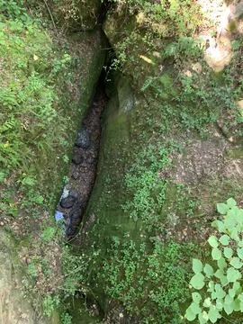 The opening to the Devils Icebox Stock Photos