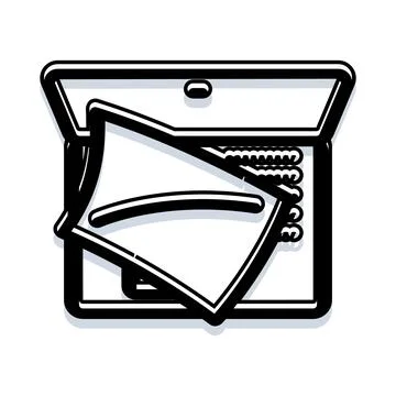 Opening document envelope with papers inside Illustrazione stock