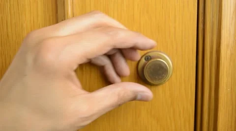 Opening the door of the bathroom Stock-Footage 49282863