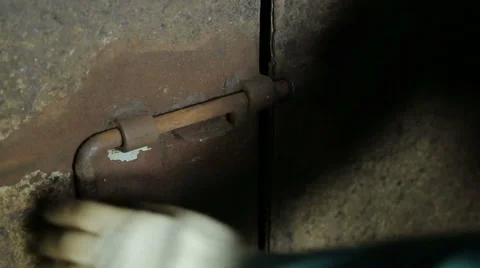Opening a door into a black tunnel Stock Footage 52859461