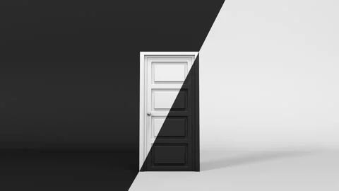 Opening door is the concept of equal, choice and healing of procrastination Stock Footage 164614685
