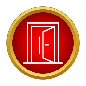 Opening door icon representing opportunity and new beginnings Stock Illustration