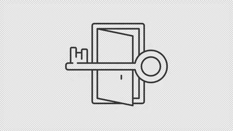 Opening door line animation | Stock Video | Pond5