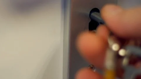 Opening door lock Stock Footage 122243207