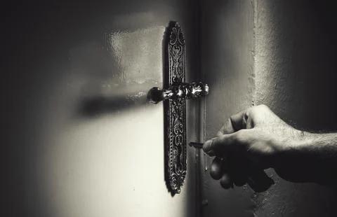 Opening The Door 스톡 사진