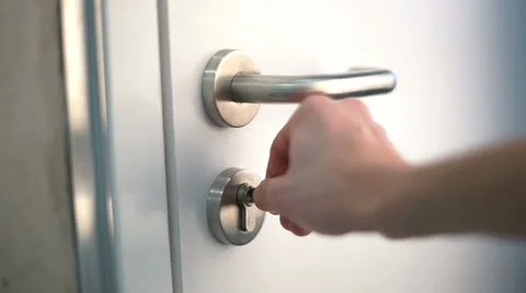 Opening doors with key Stock Footage 22511937