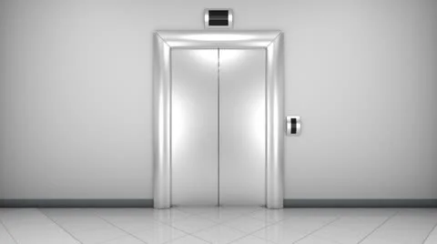 Opening doors in modern elevator. Loopable Video stock 23367761