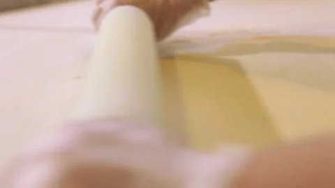 Opening the dough Stock Footage 77761617