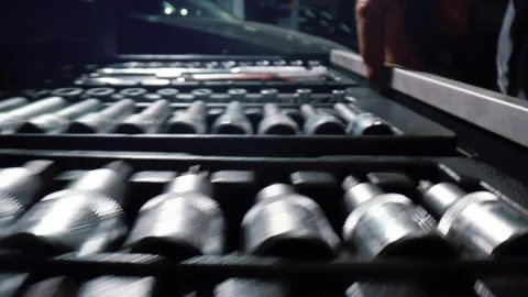 Opening a drawer containing a professional set of wrenches and ratchet sockets Stock Footage 340580869