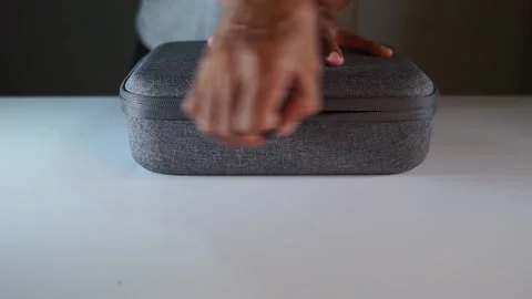 Opening the drone bag Video stock 166132135