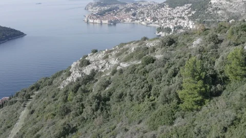 Opening Drone Shot Of Iconic Dubrovnik Fortified Town In Croatia Stock Footage