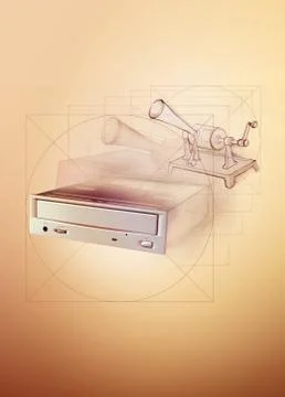 Opening dvd recorder with disc Stock Photos