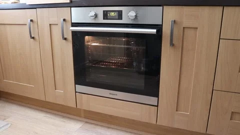 Opening electric oven Video stock 131320691