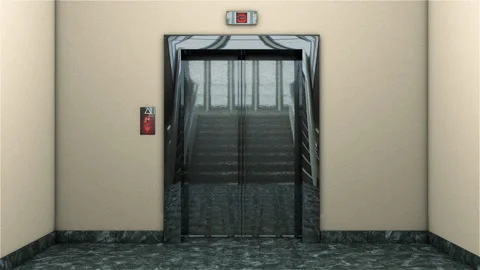 Opening the Elevator Doors With an Alpha Channel 库存影片 88244336
