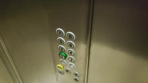 Opening elevator doors from inside the cabin, close-up Stock Footage 296579726