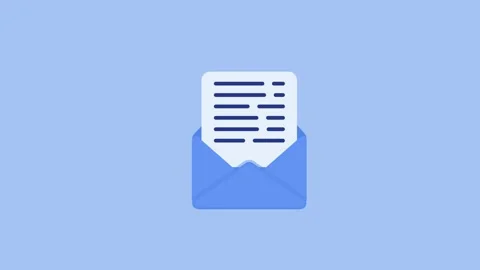 Opening email with document icon animation isolated on blue background Stock Footage 337187830