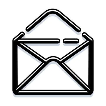 Opening email message correspondence interface icon Stock Illustration