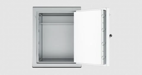 Opening empty safe box with combination lock and closing, animation seamles.. Stock Footage 309783218