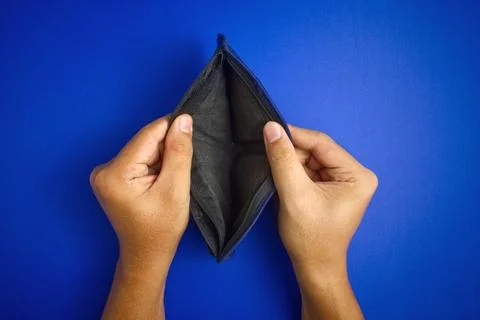 Opening empty wallet Stock Photos