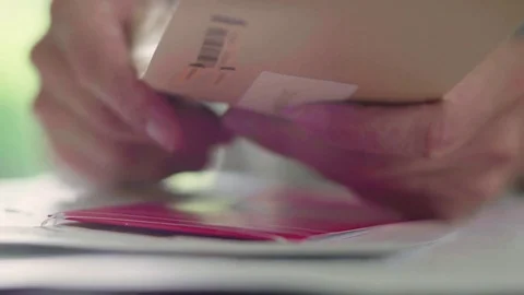 Opening Envelope Stock Footage 80001757