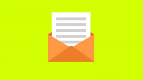 Opening Envelope with paper letter animation Green Screen. Sending and Rece.. Stock Footage 237867882