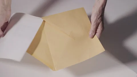 Opening envelope with  paper work Stock Footage 340649017
