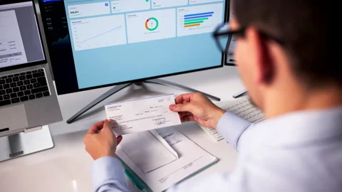 Opening Envelope With Payroll CheckFor Compensation Stock Footage 326071397