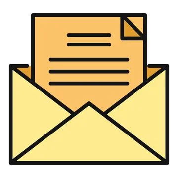 Opening envelope revealing a letter communication icon Illustrazione stock