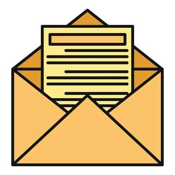 Opening envelope revealing letter concept for communication Stock Illustration