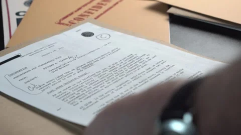 Opening FBI File Folder With Memo About Al-Qaeda Organization, Dated Before 9 Stock Footage 324836147